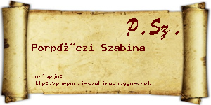 Porpáczi Szabina névjegykártya
