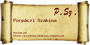 Porpáczi Szabina névjegykártya