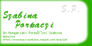 szabina porpaczi business card